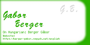 gabor berger business card
